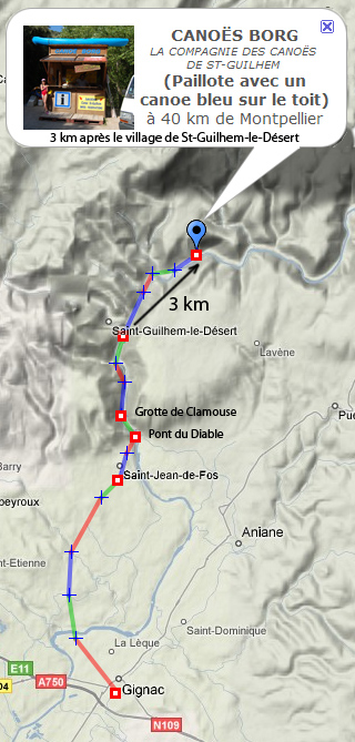 plan,location canoe herault, hubert borg